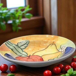 "ALFRESCO" 14" ROUND SERVING PASTA BOWL FRUIT DESIGN 14"